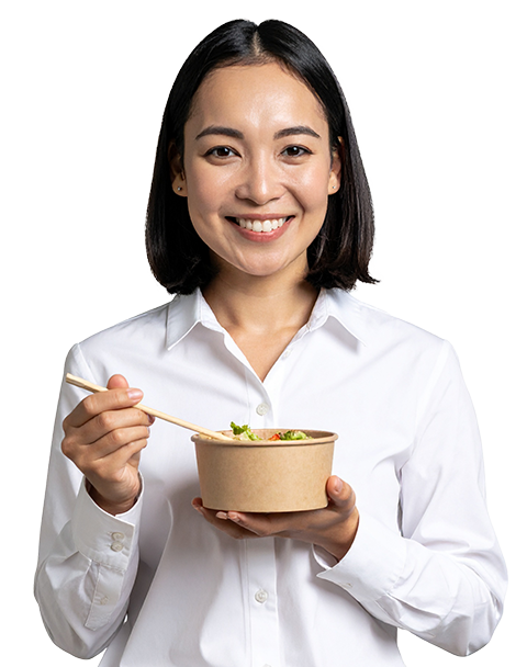 Smiling woman say